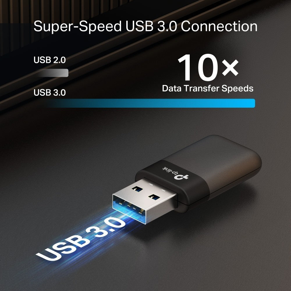 TP-Link Archer TX50U ตัวรับสัญญาณ Wi-Fi 6 AX3000 USB 3.0 อะแดปเตอร์ไวไฟคอมพิวเตอร์ เสียบแล้วใช้ได้เลย ประกันศูนย์