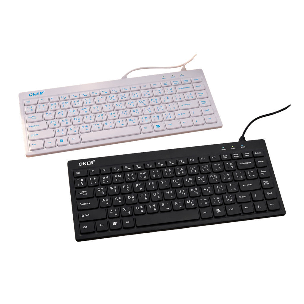 OKER Keyboard F6 Mini USB คีย์บอร์ด ตัวเล็ก มินิ Ultra slim ergonomic design หัวเสียบ USB
