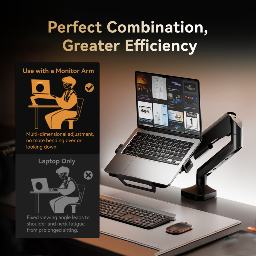 Humanmotion ขาตั้งแล็ปท็อป Monitor Arms A80-B / ZP24BG สำหรับจอ 12-18