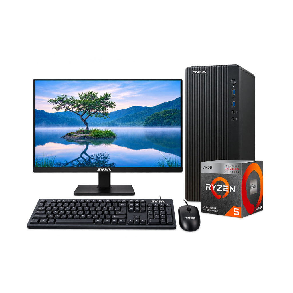 SVOA Computer Set (คอมพิวเตอร์ตั้งโต๊ะ+จอ) AMD RYZEN5 3400G Onboard 8GB DDR4,256GB SSD SATA W.3 Y.