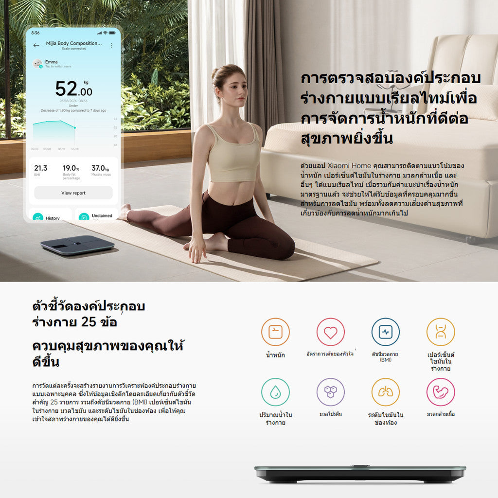 XIAOMI Mijia Body Composition Scale S400 PRO เครื่องชั่งน้ำหนัก รุ่น S400 Pro วัดได้ 25 สัดส่วนร่างกาย