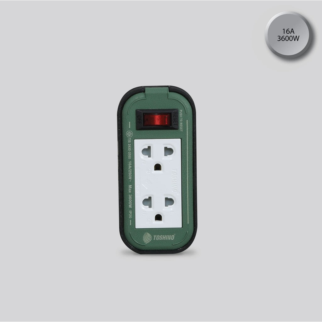 TOSHINO PPS-315T ปลั๊กพ่วงงานช่าง ปลั๊กบล็อค 16A/3600W ความยาว 3M / 5M / 10M