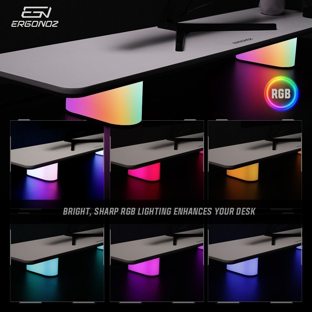 ERGONOZ LUMINAR-100-W ชั้นวางจอคอม แท่นวาง Monitor มีไฟ RGB รับประกัน 1 ปี