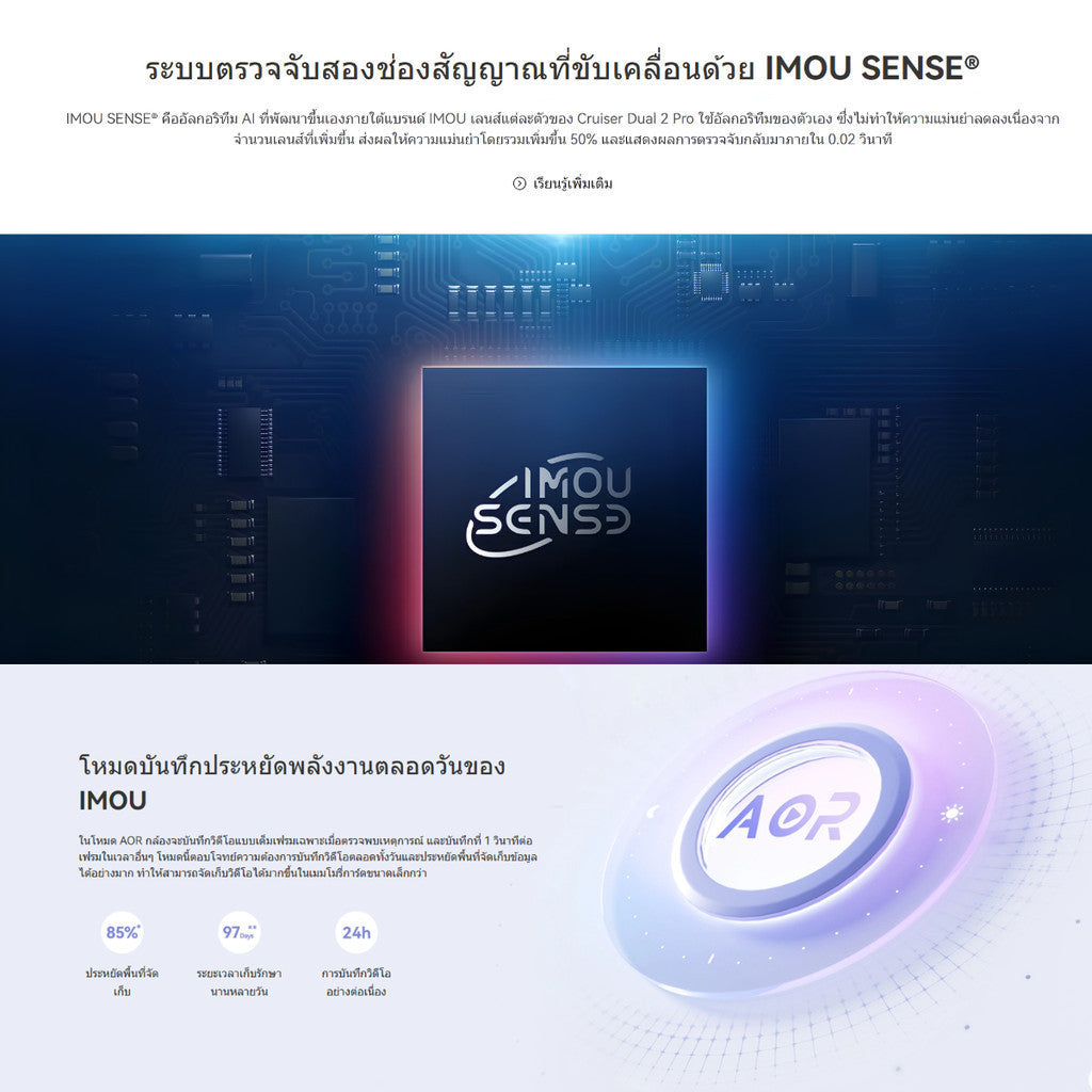 IMOU Cruiser dual 2 10MP กล้องวงจรปิด 4+4 ล้านพิกเซล Blue & Red Warning Light  Aurora™
