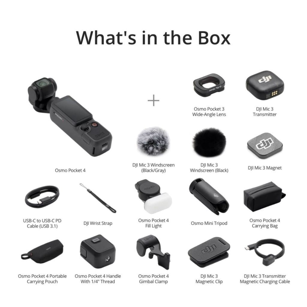 DJI Osmo Pocket 4 l Osmo Pocket 4P Standard Combo กล้องถ่ายภาพนิ่งเเละวิดีโอ 4K รับประกัน 1 ปี