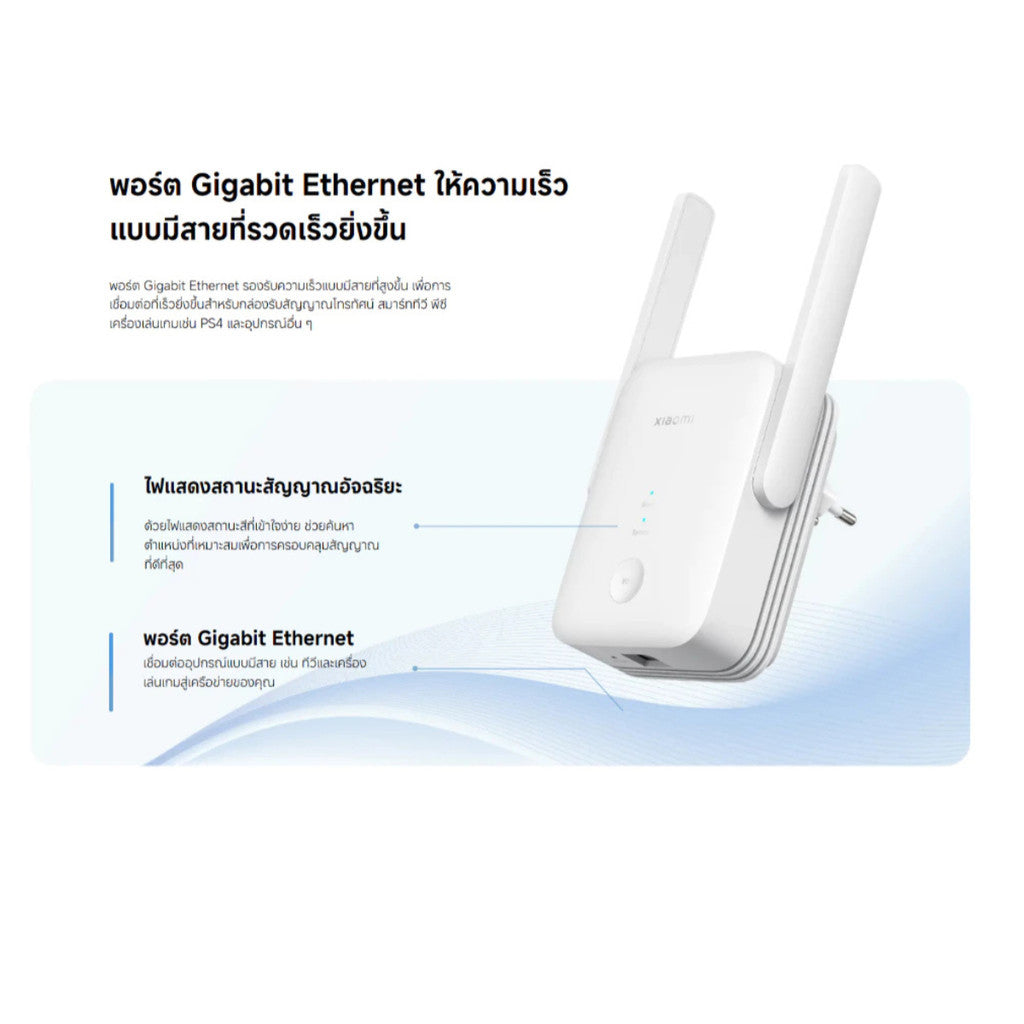 Xiaomi Wi-Fi Range Extender AX1500 ตัวขยายสัญญาณ I ความเร็ว Wi-Fi 1501Mbps มีไฟแสดงสถานะ รับประกัน 1 ปี