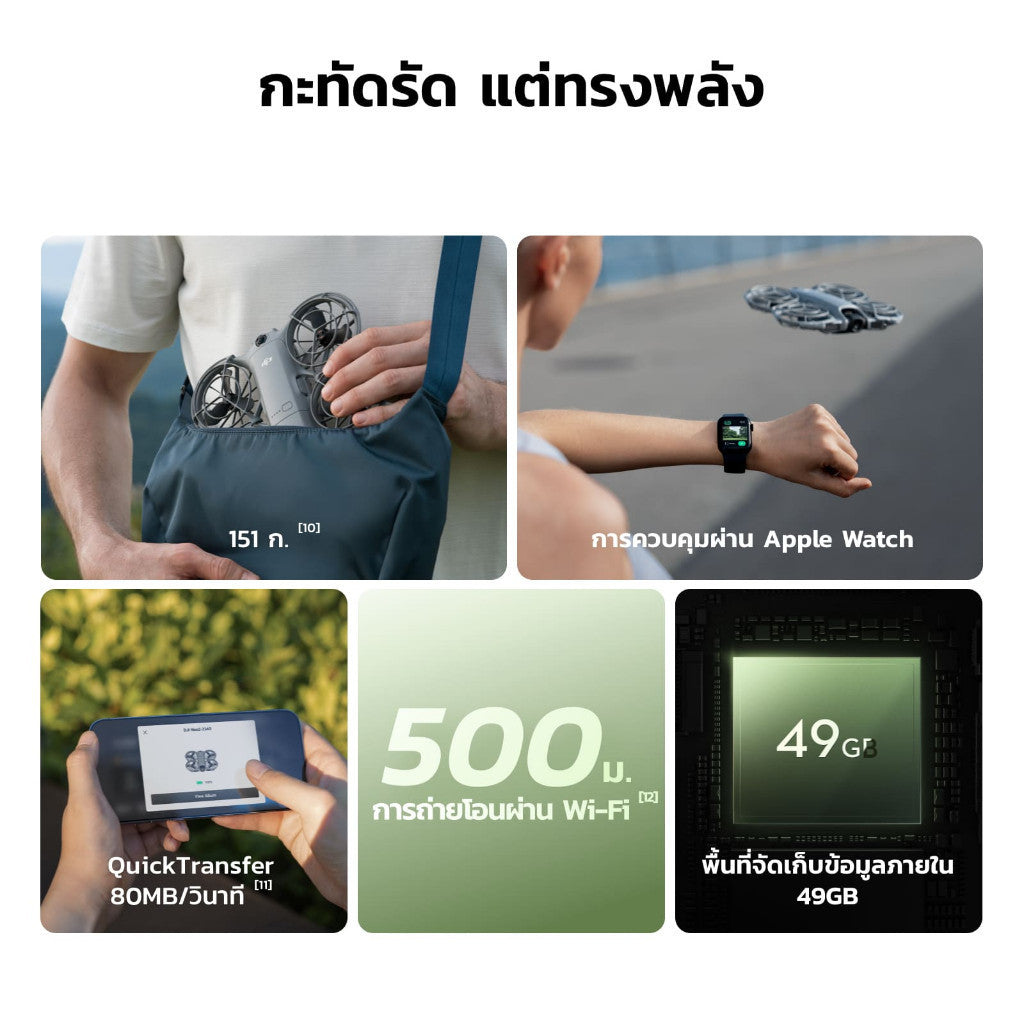 มีส่งด่วน[ขึ้นทะเบียนโดรนก่อนสั่งซื้อทุกครั้ง] DJI - NEO 2 - Camera Drone | โดรนไซส์มินิ ประกัน 1 ปี