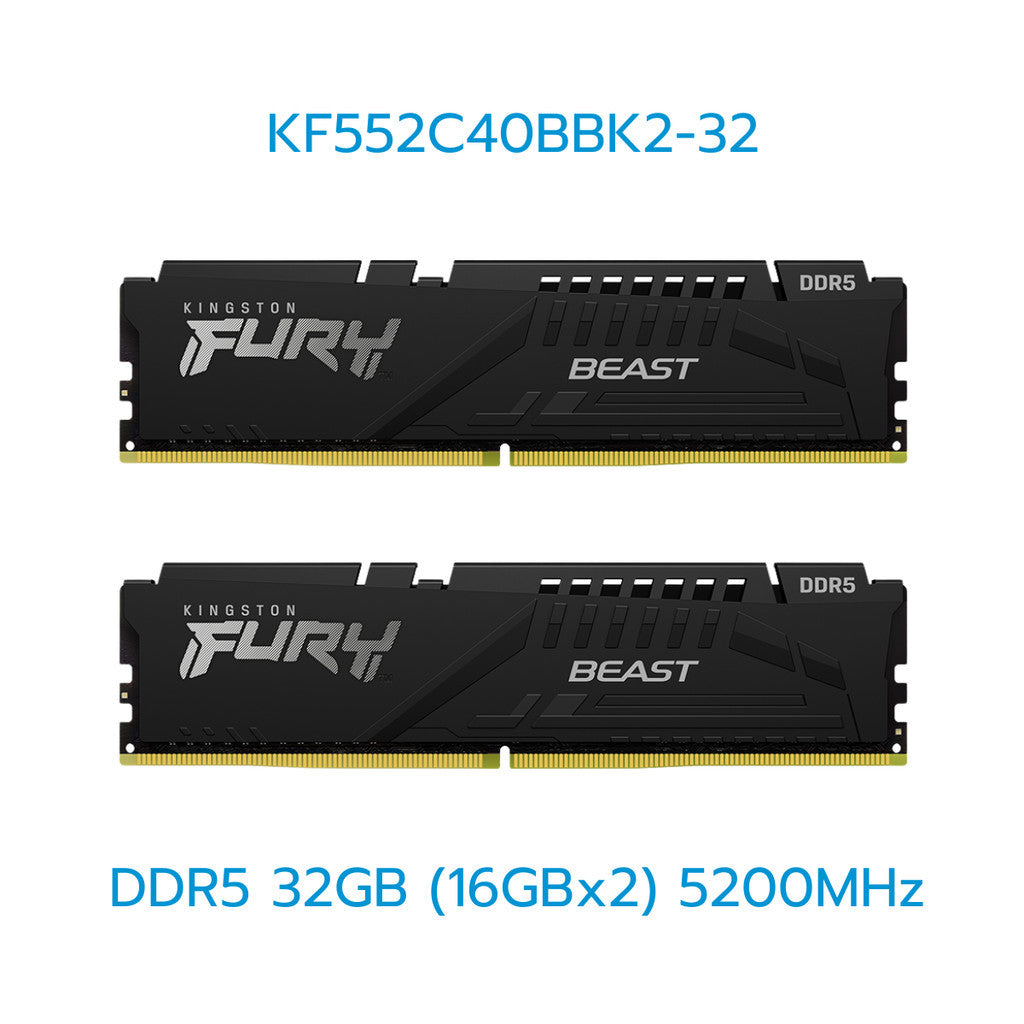 KINGSTON RAM (แรม) FURY BEAST/FURY BEAST(RGB) 16GB-32GB DDR4/DDR5 LIFETIME WARRANTY