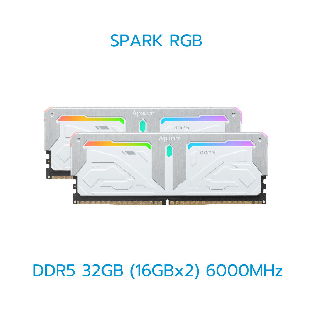 ZADAK RAM (แรม) SPARK 32GB(16GBx2) DDR5 5600MHz-6400MHz DIMM RGB WHITE AURA2 WARRANTY 3 YEARS