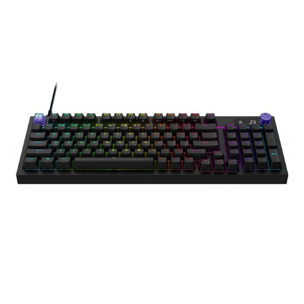 Logitech G316 X 98 คีย์บอร์ดเกมมิ่ง สวิตช์ TACTILE แบบถอดเปลี่ยนได้ จอแสดงผล LED แบบดอทเมทริกซ์และปุ่มหมุน ไฟ RGB