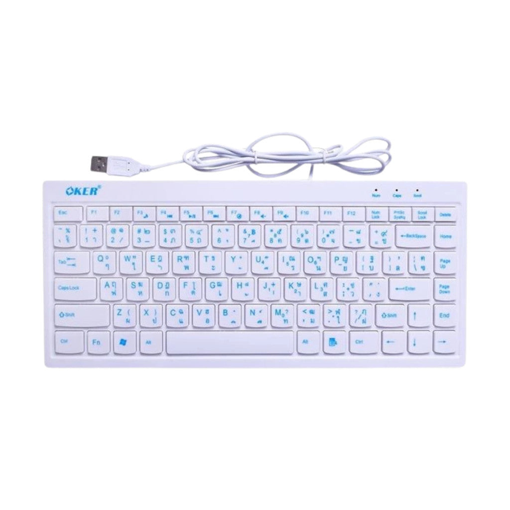 OKER Keyboard F6 Mini USB คีย์บอร์ด ตัวเล็ก มินิ Ultra slim ergonomic design หัวเสียบ USB