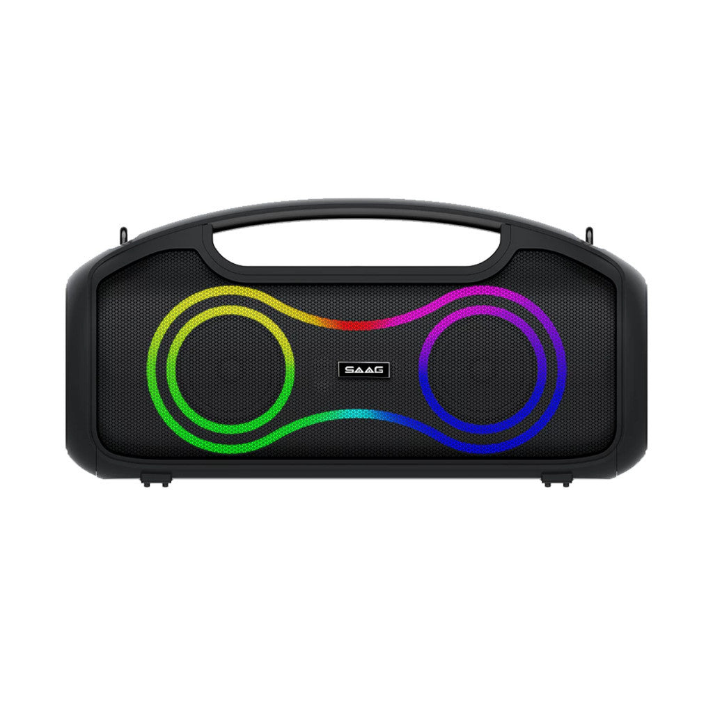SAAG PERFECT STORM ลำโพงกันน้ำ IPX5 ไฟ RGB 60W พร้อมไมค์ไร้สาย รับประกัน 1 ปี