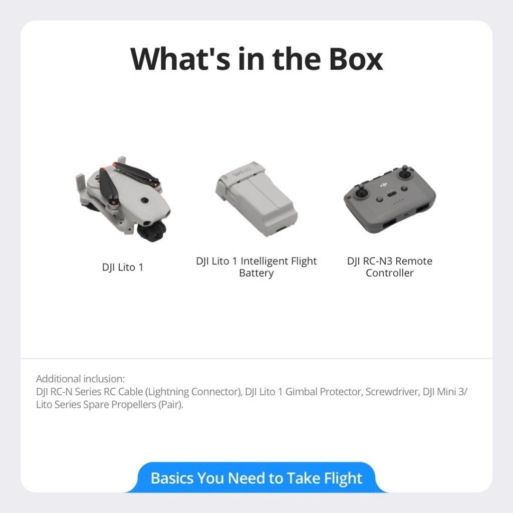 [ขึ้นทะเบียนโดรนก่อนสั่งซื้อทุกครั้ง] DJI Lito 1 - Camera Drone โดรนกล้อง วิดีโอ 4K ภาพนิ่ง 8K ประกัน 1 ปี
