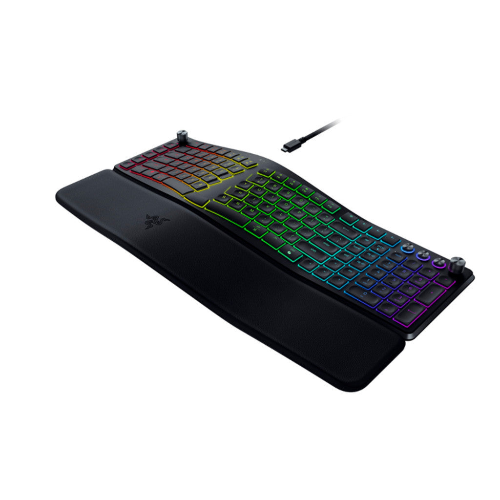 Razer Pro Type Ergo - คีย์บอร์ด Ergonomic เพื่อสุขภาพ ดีไซน์แบบโค้ง เชื่อมต่อไร้สาย 2.4GHz และ Bluetooth คีย์ Eng