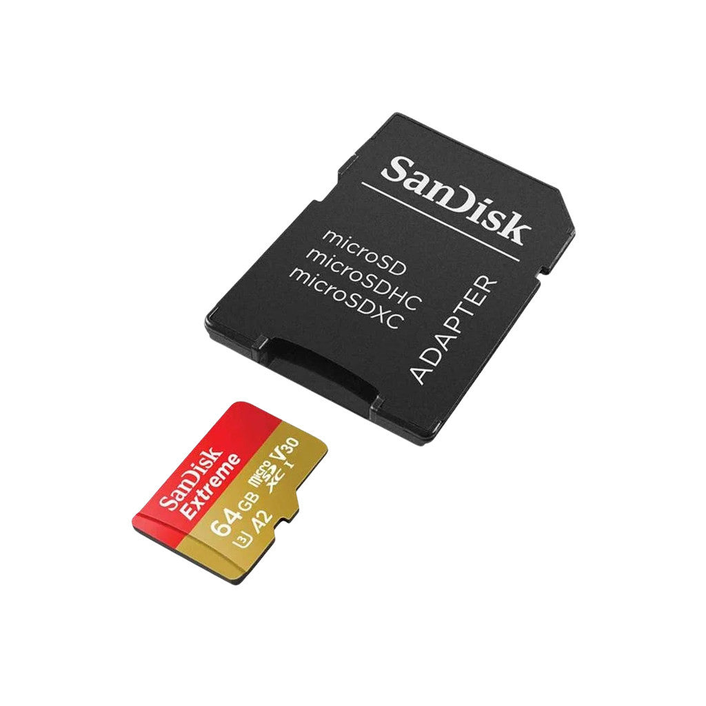 SANDISK MICRO SD (ไมโครเอสดีการ์ด) Extreme 64GB UHS-I (SDSQXAH-064G-GN6MN) LIFETIME WARRANTY