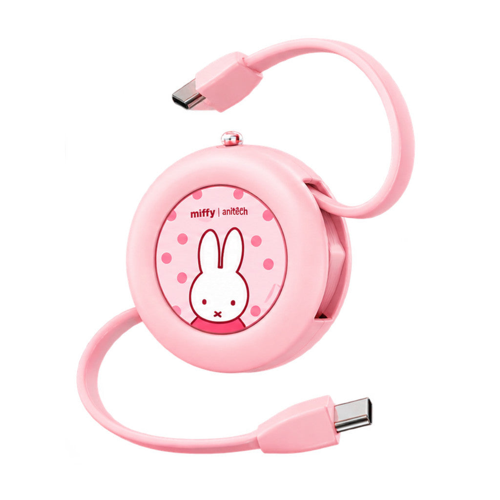 Anitech Miffy 240W Pocket-Loop สายชาร์จพกพา Retractable USB-C Cable MF-C003 ลายมิฟฟี่สุดน่ารัก