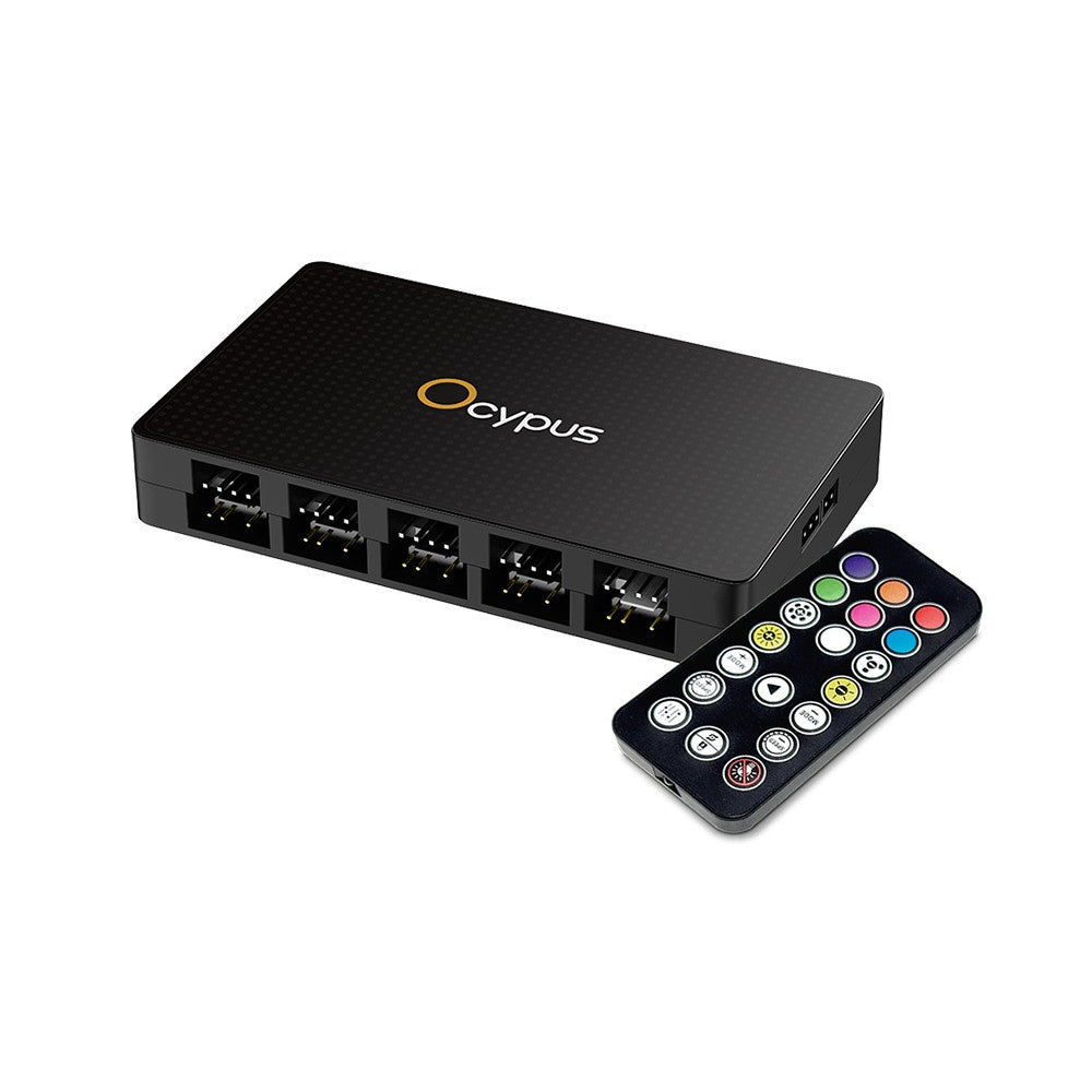 OCYPUS DELTA EH10 BLACK กล่องพ่วงพัดลม PWM และไฟ ARGB (PWM & ARGB Hub) ประกัน 2 ปี