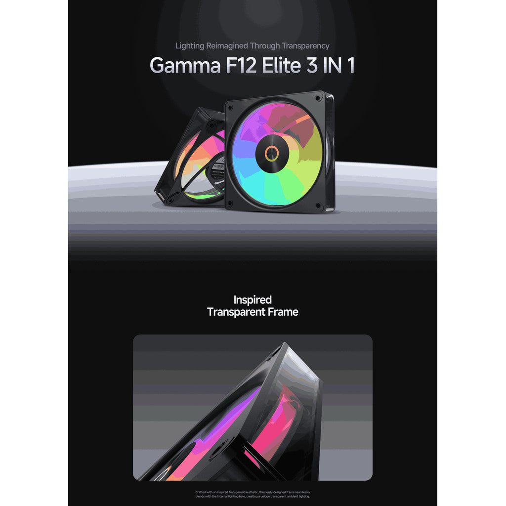 OCYPUS CPU AIR COOLER (พัดลมซีพียู) Gamma F12 Elite ARGB 3 IN 1 Black/White ประกัน 2 ปี
