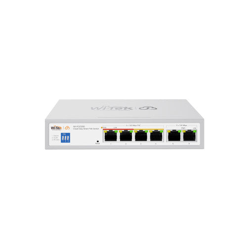Wi-Tek WI-PCES206 Cloud Easy Smart PoE Switch 4 ช่อง รับประกัน 3 ปี สำหรับระบบ Network และ IP Camera
