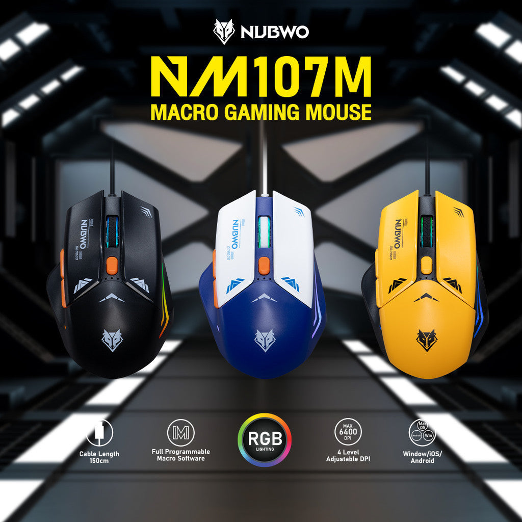NUBWO NM107M Macro Gaming Mouse สินค้ารับประกัน 1 ปี