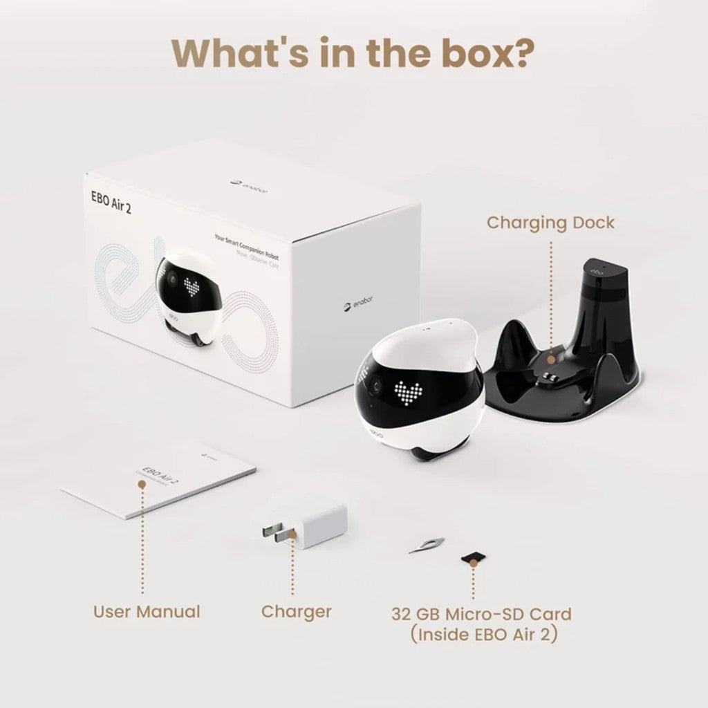 Enabot หุ่นยนต์กล้องวงจรปิด EBO AIR 2 - Dove White ประกัน 1 ปี