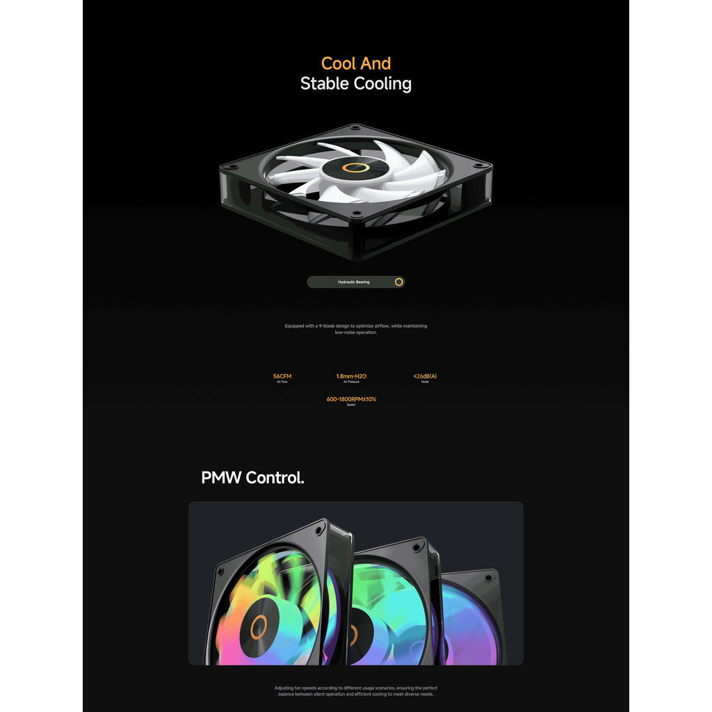 OCYPUS CPU AIR COOLER (พัดลมซีพียู) Gamma F12 Elite ARGB 3 IN 1 Black/White ประกัน 2 ปี