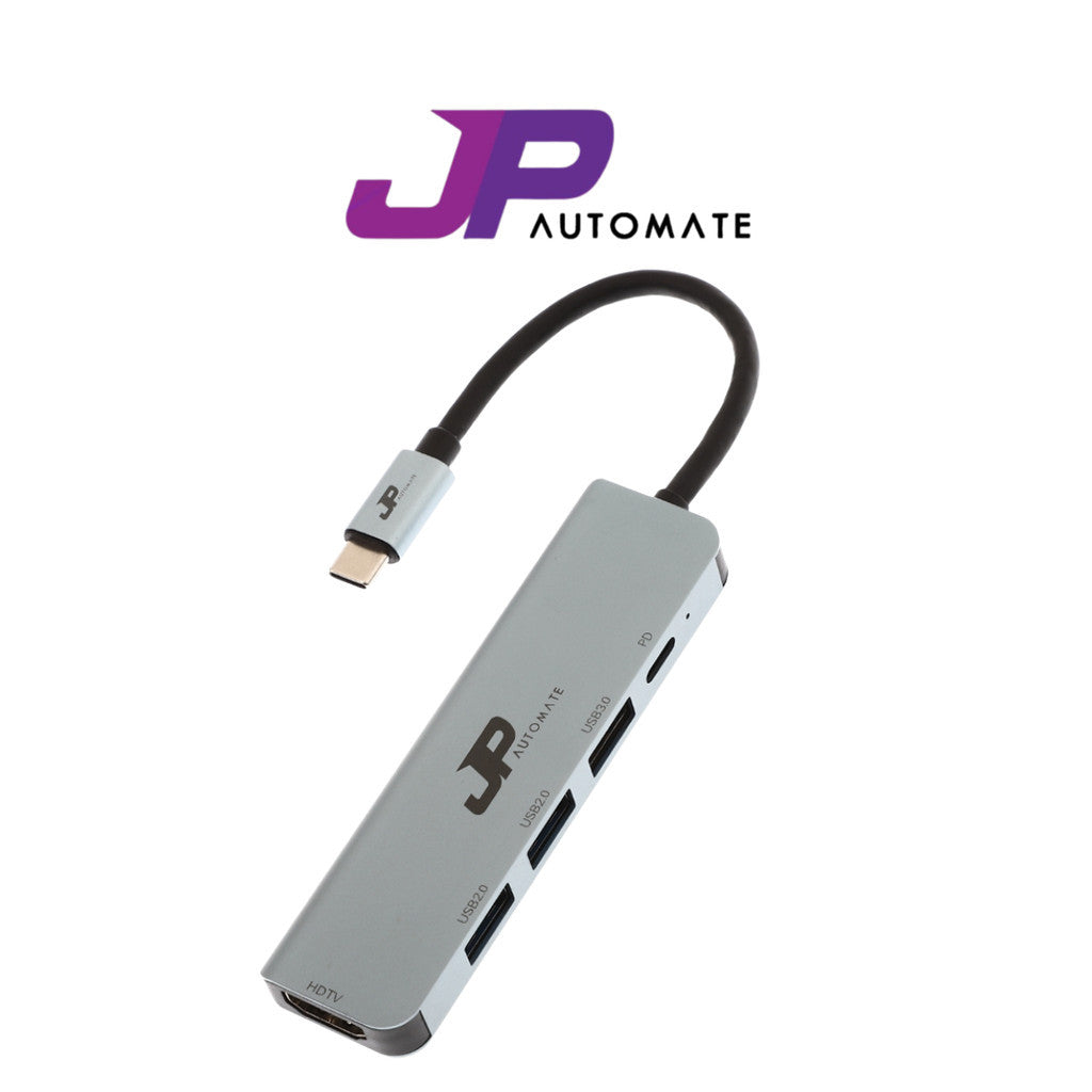 JP AUTOMATE Converter 5in1 Type-C+HDMI 4K 30hz+USB3.0+USB2.0x2+PD87W (JP51CH4K) รับประกัน 2 ปี