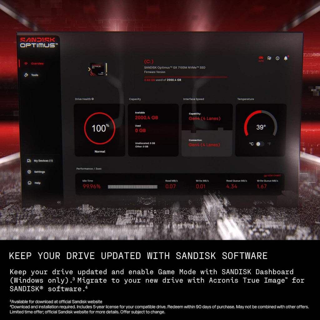 SANDISK SSD (เอสเอสดี) OPTIMUS GX 7100M 2TB PCIe 4.0 x4 (SDSP71200TAT-000E0) W. 5 Y.