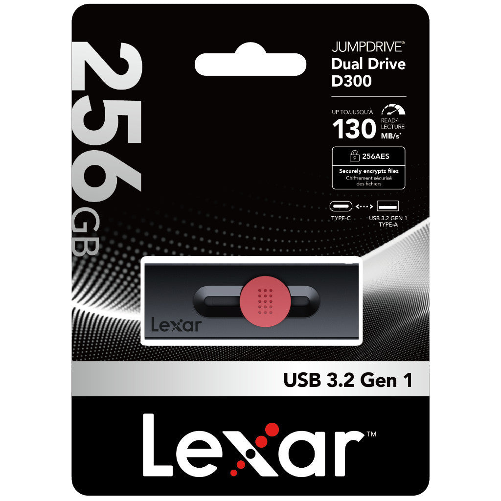 Flash Drive แฟลชไดร์ฟทูอินวัน Lexar D300 USB 3.2 TYPE-A/C รับประกัน 5 ปี