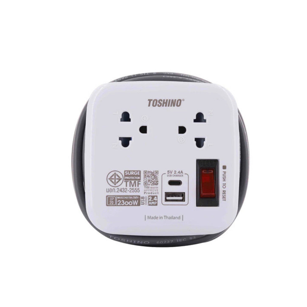 TOSHINO XP-UC 2 ช่อง +1 TYPE C +1 USB 1.8M