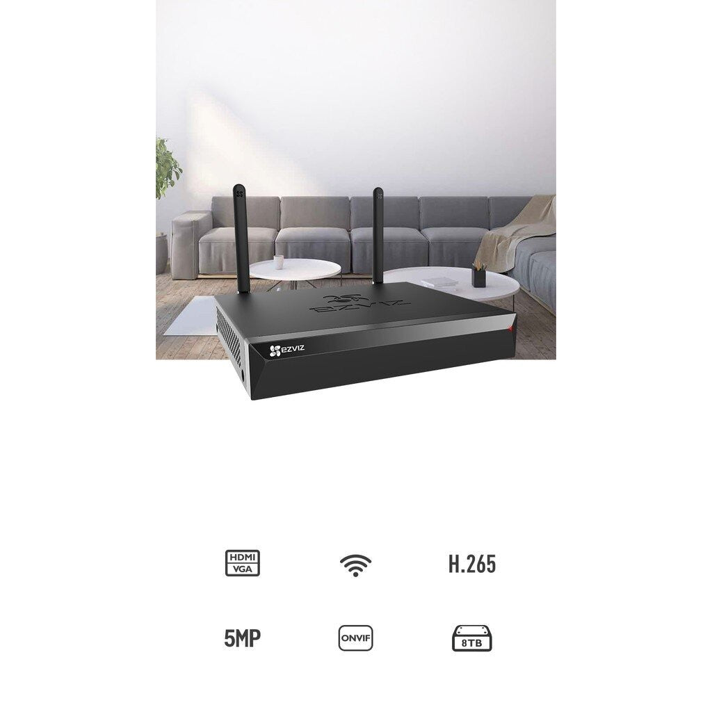 EZVIZ X5S H.265 8 CHANNEL NVR WIFI เครื่องบันทึกไร้สาย รองรับภาพวิดีโอความละเอียดสูงสุด 3K
