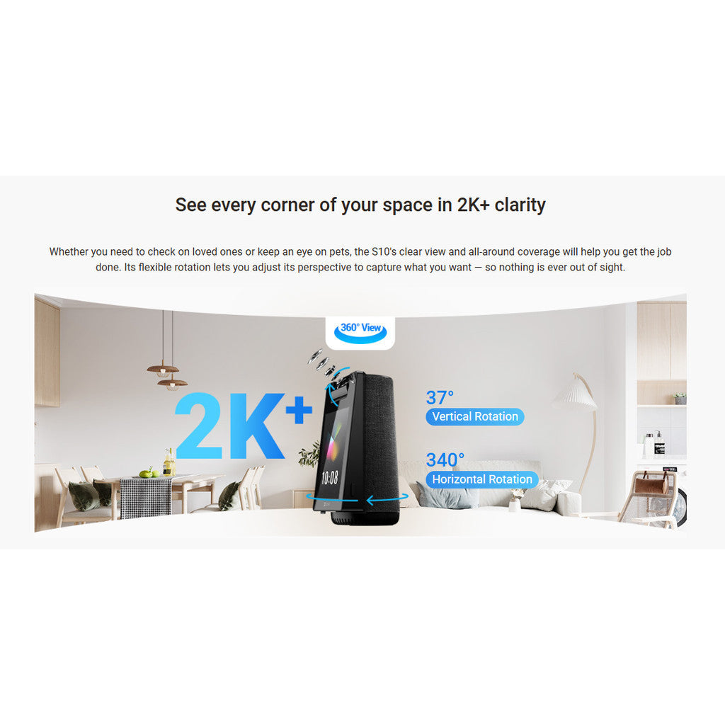 EZVIZ S10 2K+ Smart Video Calling Camera หน้าจอสัมผัสขนาด4นิ้ว รองรับWiFi6 มีลำโพงบลูทูธ