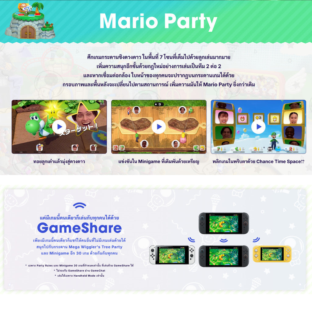 Nintendo Switch 2 MARIO PARTY JAMBOREE + Jamboree TV แผ่นเกม ตลับเกม มาริโอ้ปาร์ตี้ มือหนึ่ง