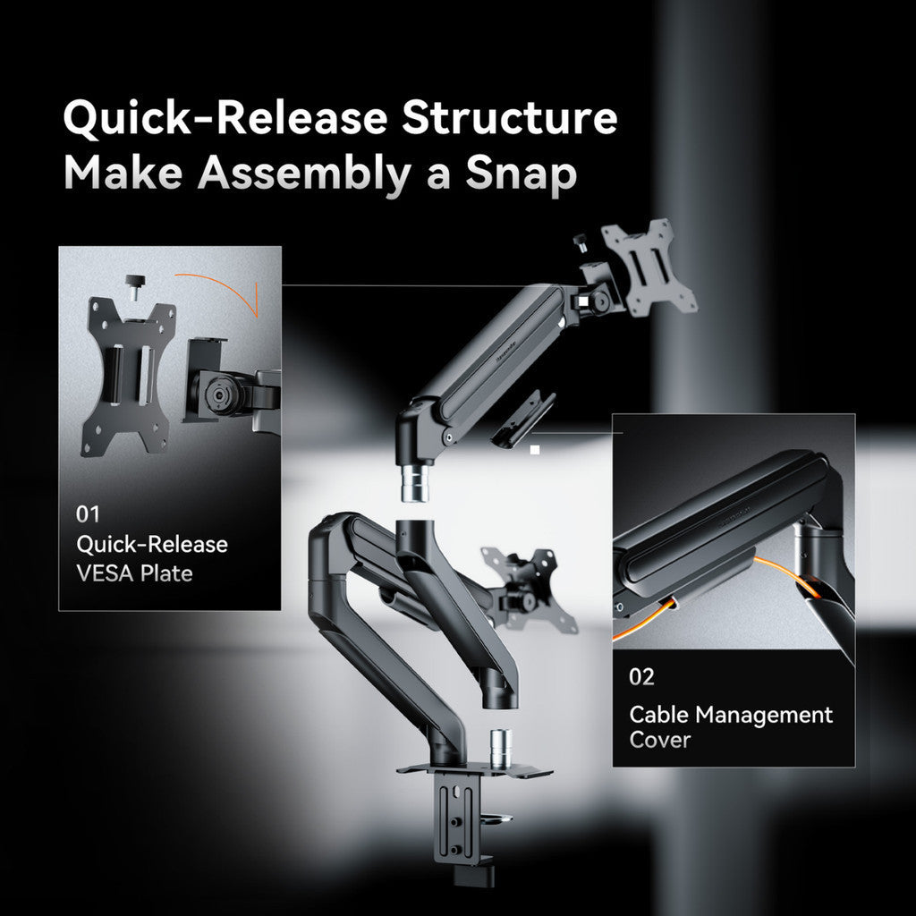 Humanmotion Monitor Arm แขนจับจอมอนิเตอร์ T680-1B / 2B สำหรับจอ 17-35