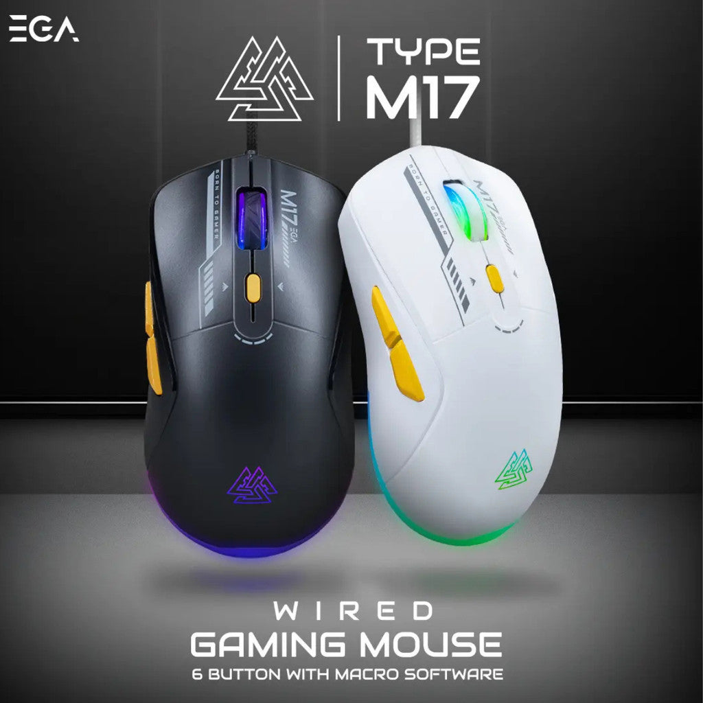 EGA เมาส์เกมมิ่ง รุ่น TYPE M17 ที่ตอบสนองรวดเร็วและแม่นยำ รับประกัน 2 ปี