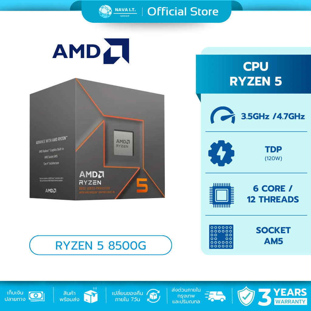 CPU(ซีพียู) AMD RYZEN 5 8500G AM5 6C/12T