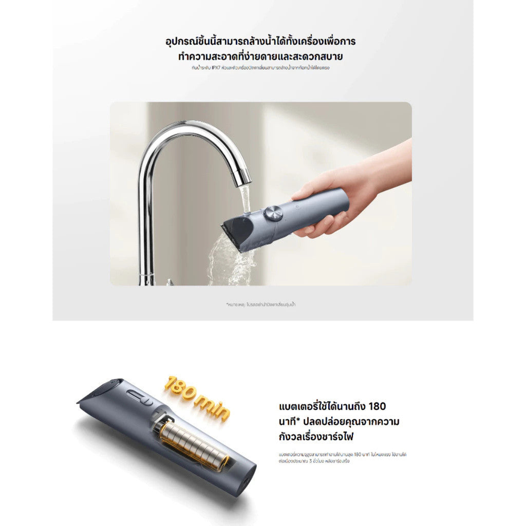 Xiaomi Hair Clipper 2 ที่ตัดผม | ปัตตาเลี่ยน | การตั้งค่าความยาว 19 ระดับ | ระบบป้องกันการอุดตันอัจฉริยะ