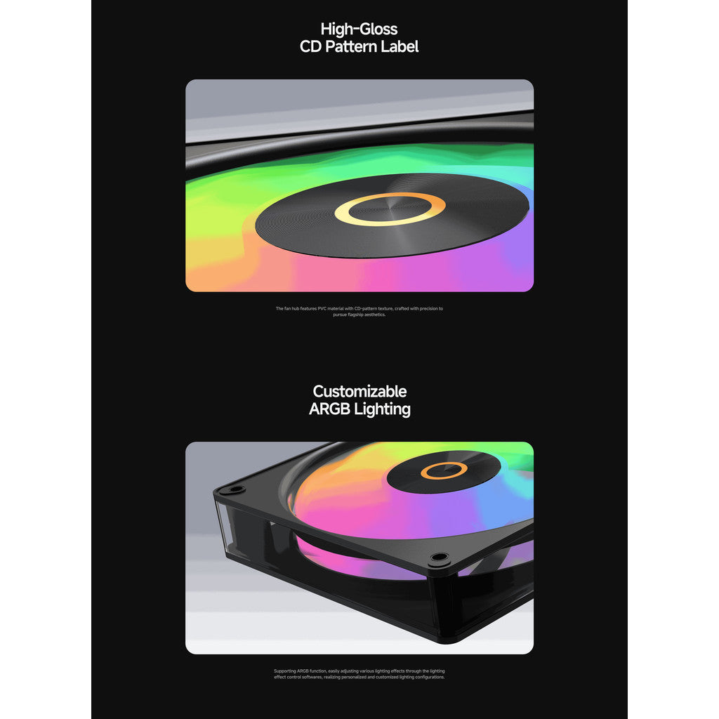 OCYPUS CPU AIR COOLER (พัดลมซีพียู) Gamma F12 Elite ARGB 3 IN 1 Black/White ประกัน 2 ปี