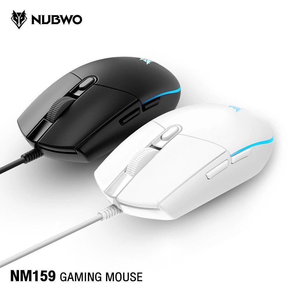 NUBWO NM159 Gaming Mouse USB เม้าส์ แบบมีสาย (BLACK/WHITE) สินค้ารับประกัน 1 ปี