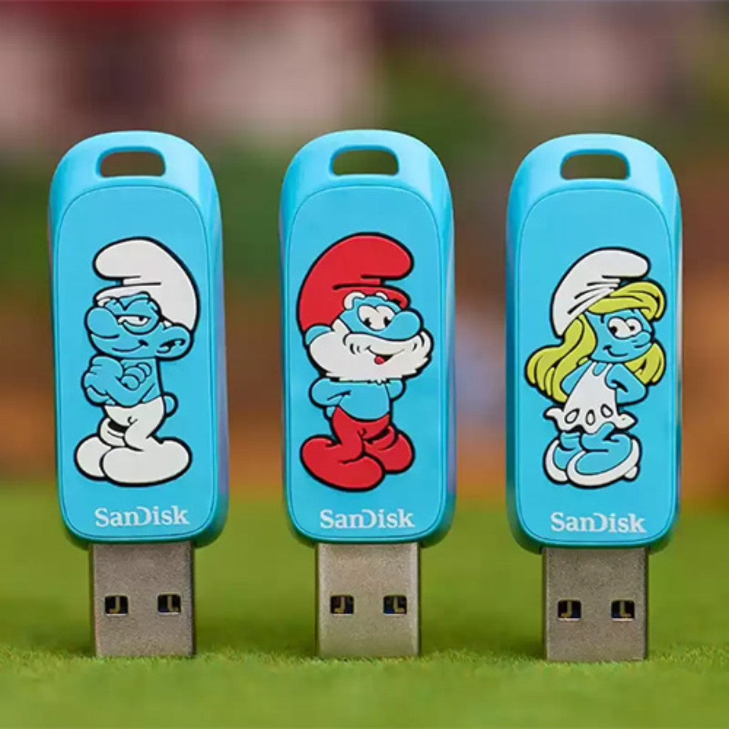 SANDISK FLASH DRIVE (แฟลชไดรฟ์) SMURFS COLLECTION 64GB-256GB READ 130MB/s WARRANTY 5 YEARS