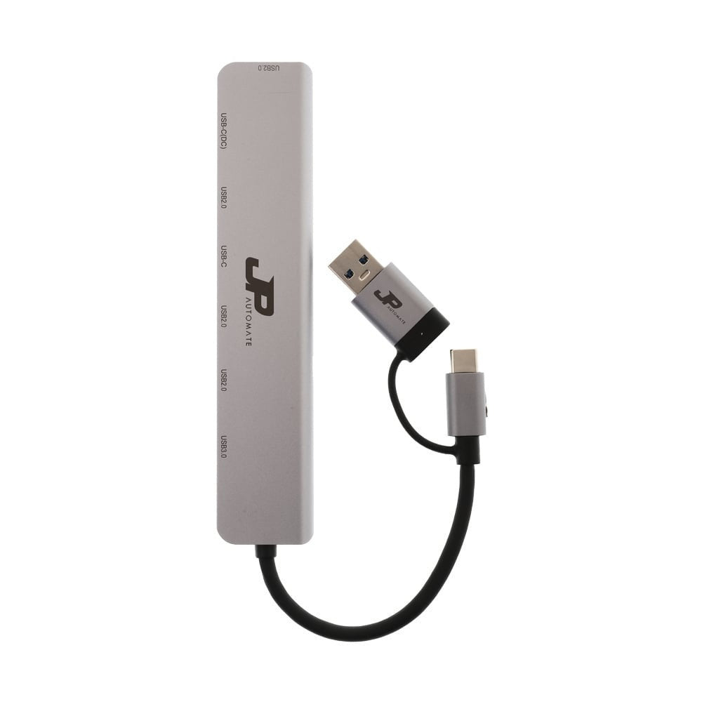 JP AUTOMATE HUB (ฮับ) 7 in1 Dual USB-C+USB  to USB3.0+USB2.0+USB-C Data (JP71Dual) รับประกัน 2 ปี