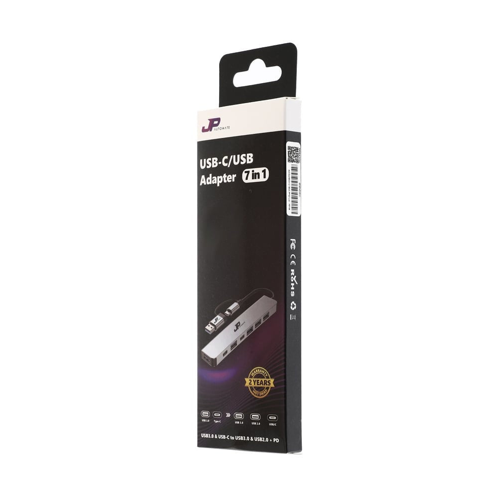 JP AUTOMATE HUB (ฮับ) 7 in1 Dual USB-C+USB  to USB3.0+USB2.0+USB-C Data (JP71Dual) รับประกัน 2 ปี