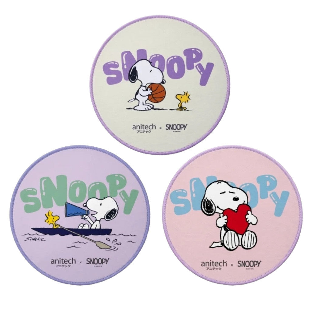 AnitechXSnoopy แผ่นรองเมาส์ SNP-MP016 ฐานเป็นยางกันลื่น ลายสนู้ปปี้ สุดน่ารัก
