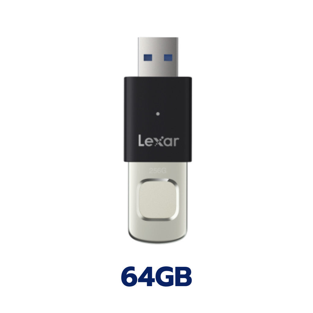 Lexar JumpDrive F35P แฟลชไดร์ฟ Fingerprint USB 3.2 Gen 1 64GB/128GB รับประกัน 3 ปี