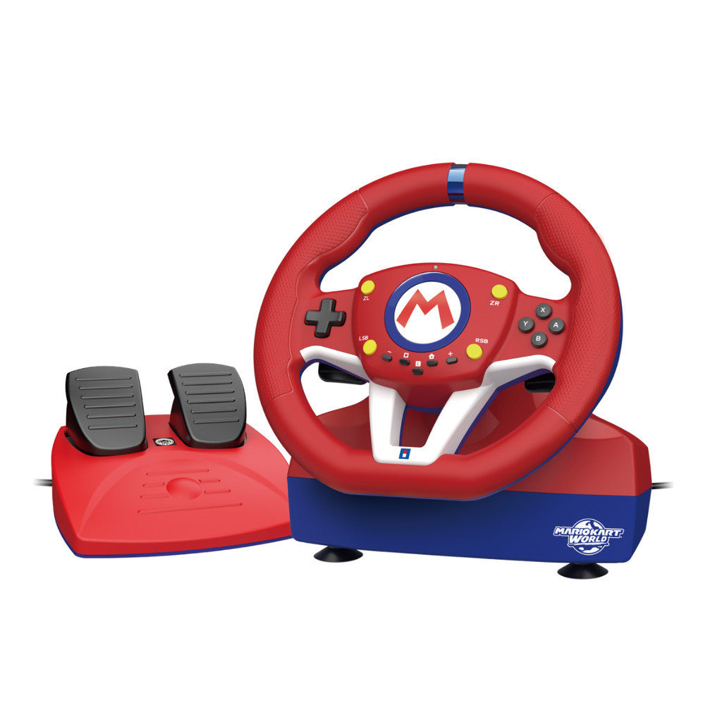 HORI พวงมาลัย อุปกรณ์เสริมเกม MARIO KART RACING WHEEL PRO MINI พื้นผิวกันลื่น แป้นเหยียบ สำหรับแข่งขัน