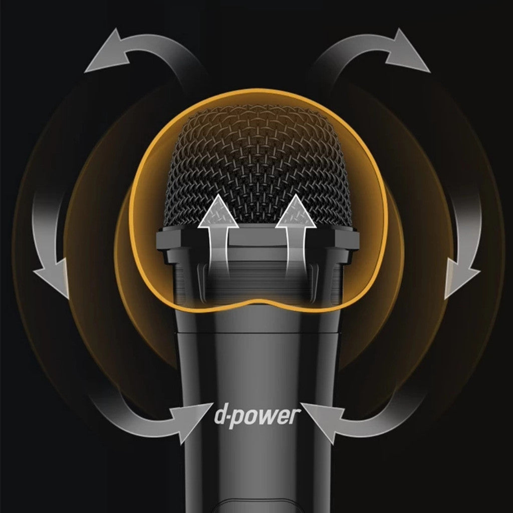 D-POWER  ไมโครโฟนไร้สาย รุ่น MV-10 ระยะการใช้งาน 15-20 เมตร การเชื่อมต่อ Jack 6.35mm. มีแบตเตอรี่