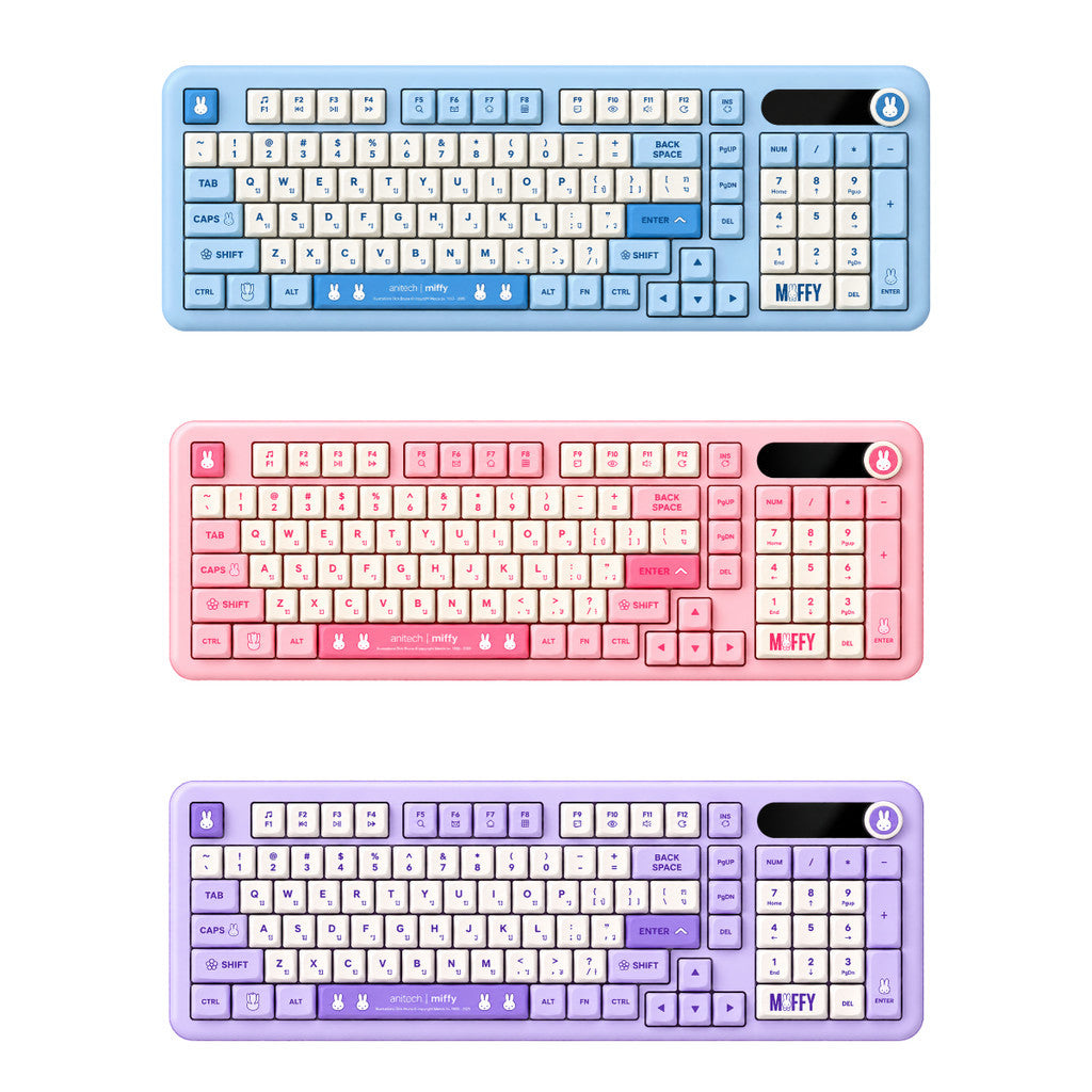 Anitech MF -P506 Miffy Triple-Mode Wireless Keyboard คีย์บอร์ดไร้สายลายมิฟฟี่สุดน่ารัก