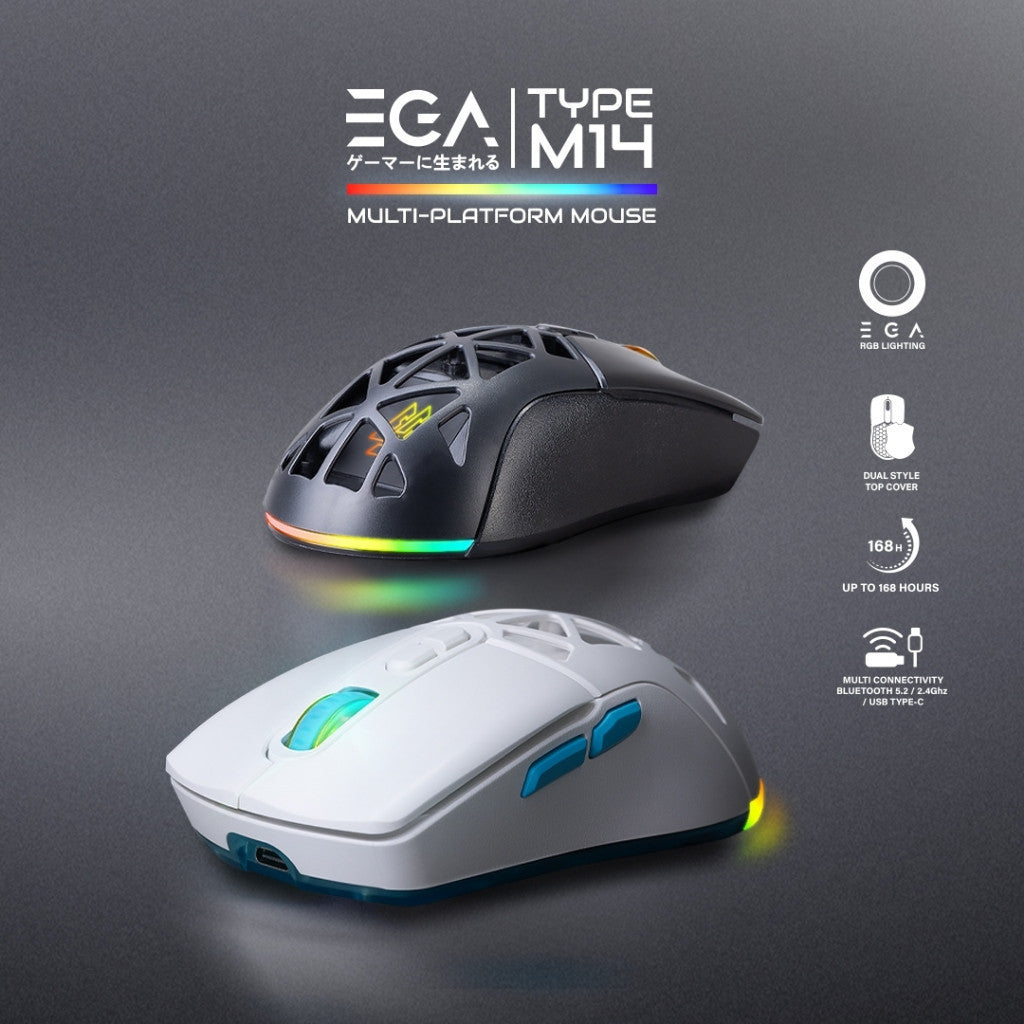 EGA TYPE M14 WIRELESS GAMING MOUSE เมาส์เกมมิ่ง เปลี่ยนกรอบได้