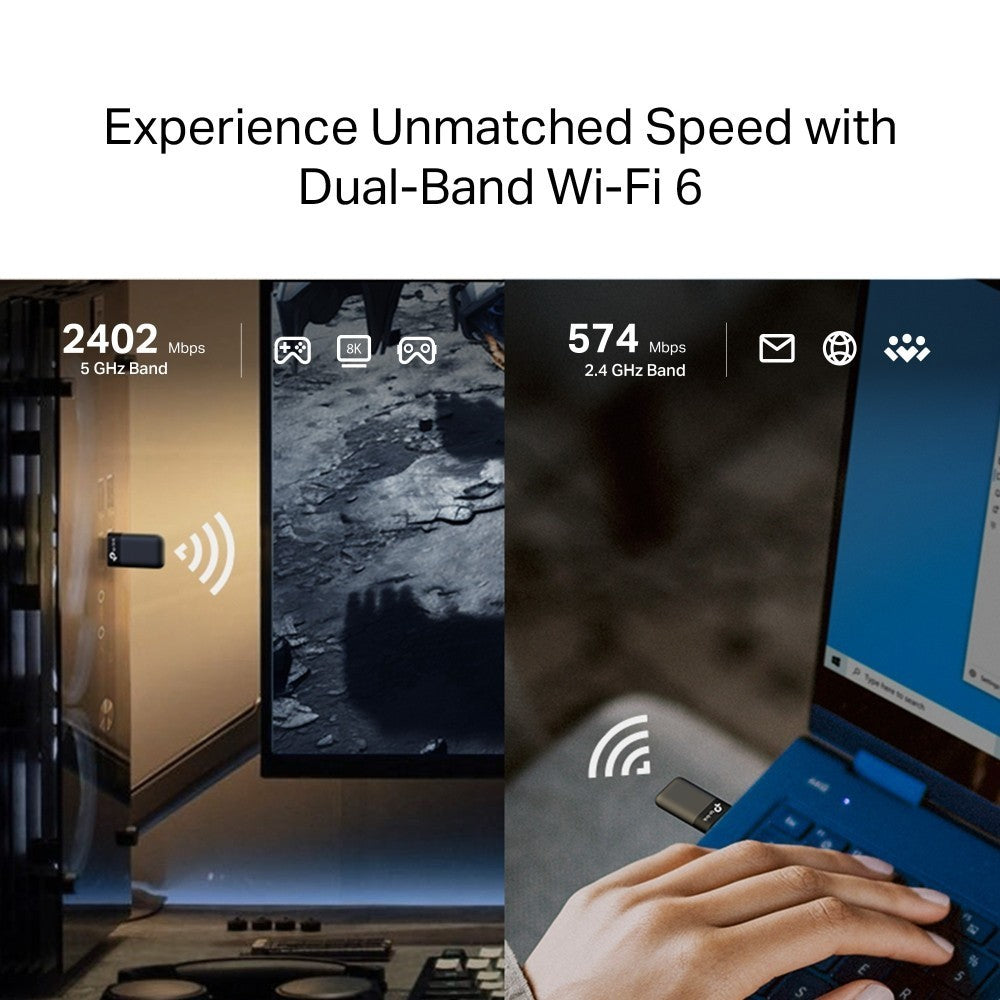 TP-Link Archer TX50U ตัวรับสัญญาณ Wi-Fi 6 AX3000 USB 3.0 อะแดปเตอร์ไวไฟคอมพิวเตอร์ เสียบแล้วใช้ได้เลย ประกันศูนย์