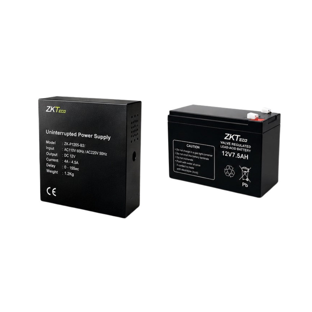 ZKTeco P1205-B3 อุปกรณ์จ่ายไฟ สำหรับควบคุมประตูไฟฟ้า มีแบตเตอรี่ในตัว 7Ah